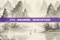 279. 决赛后的感言，各队的心声与反思