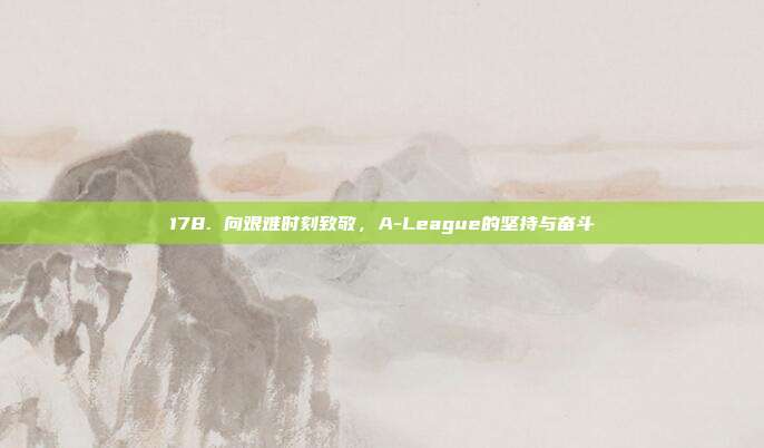 178. 向艰难时刻致敬，A-League的坚持与奋斗  第1张