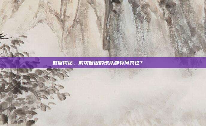 数据揭秘，成功晋级的球队都有何共性？🔍  第1张