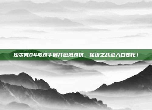 沙尔克04与对手展开激烈对抗，保级之战进入白热化！  第1张