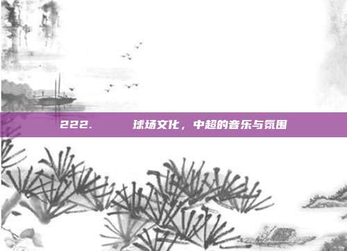 222. 🎶 球场文化，中超的音乐与氛围  第1张