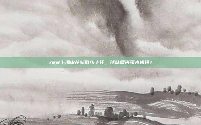 722上海申花新教练上任，球队复兴曙光初现？  第1张